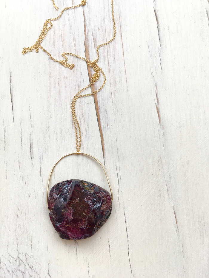 Garnet Raw Pendant Necklace
