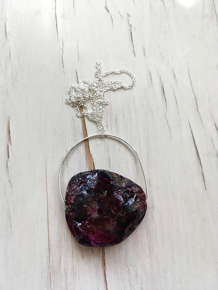 Garnet Raw Pendant Necklace