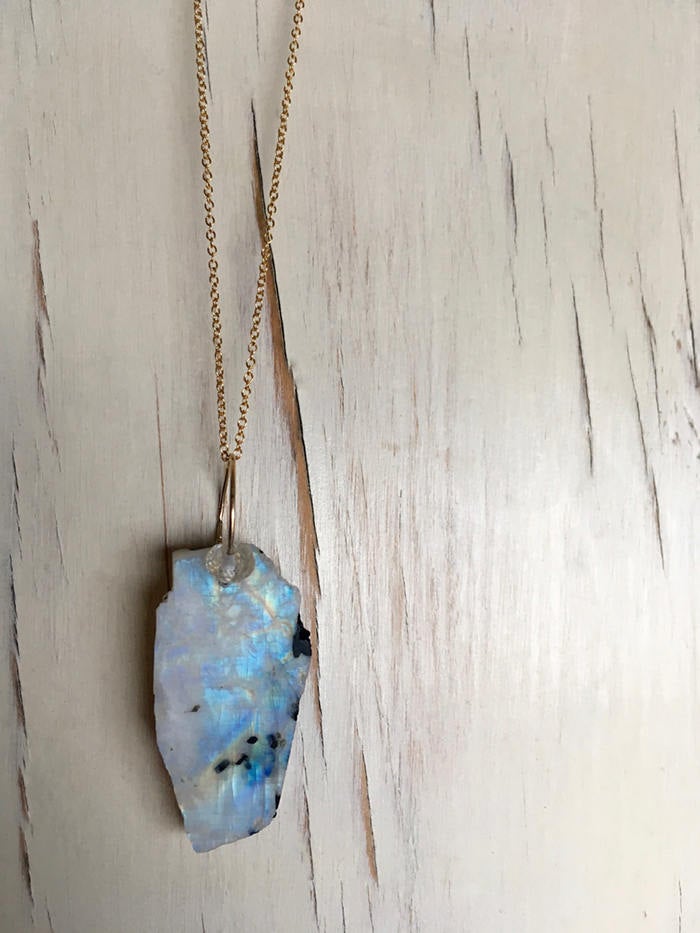 Moonstone Raw Pendant Necklace
