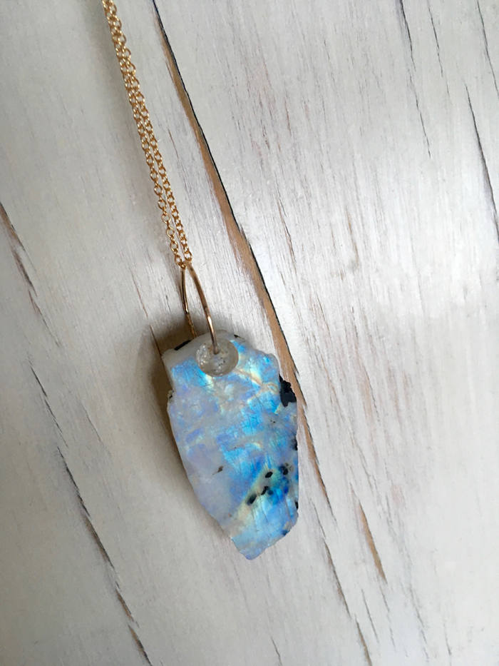 Moonstone Raw Pendant Necklace
