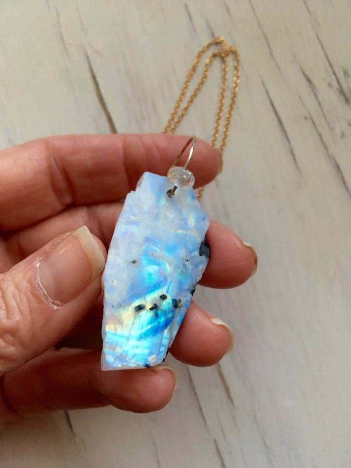 Moonstone Raw Pendant Necklace