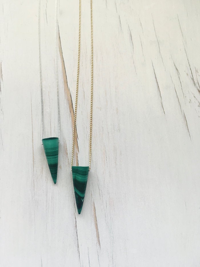 Malachite Spike Layering Necklace