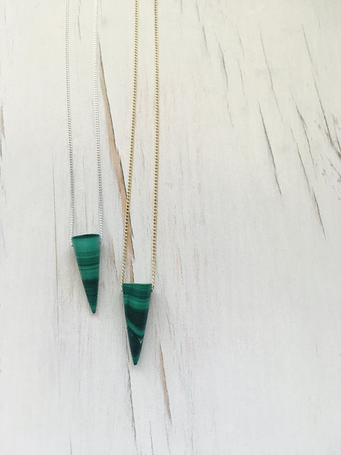Malachite Spike Layering Necklace