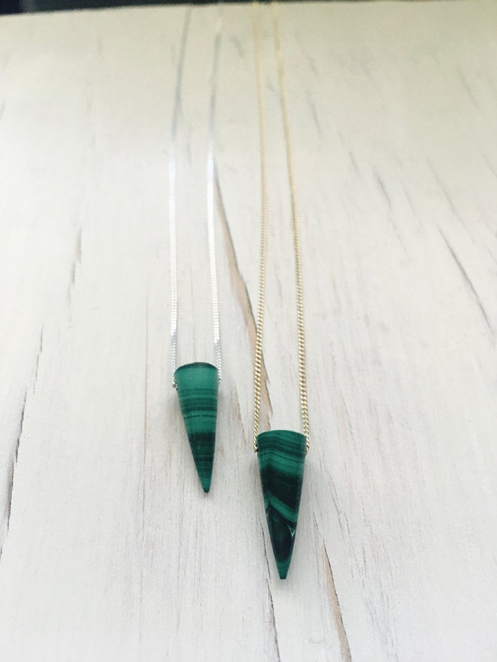 Malachite Spike Layering Necklace