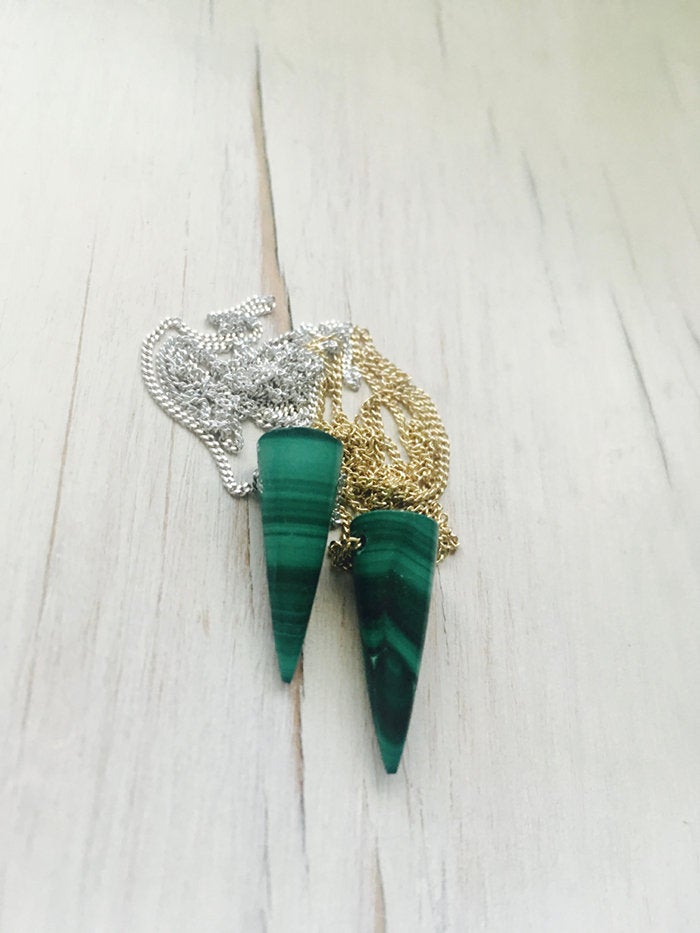 Malachite Spike Layering Necklace