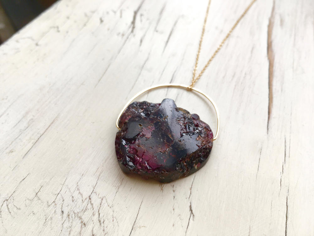 Garnet Raw Pendant Necklace