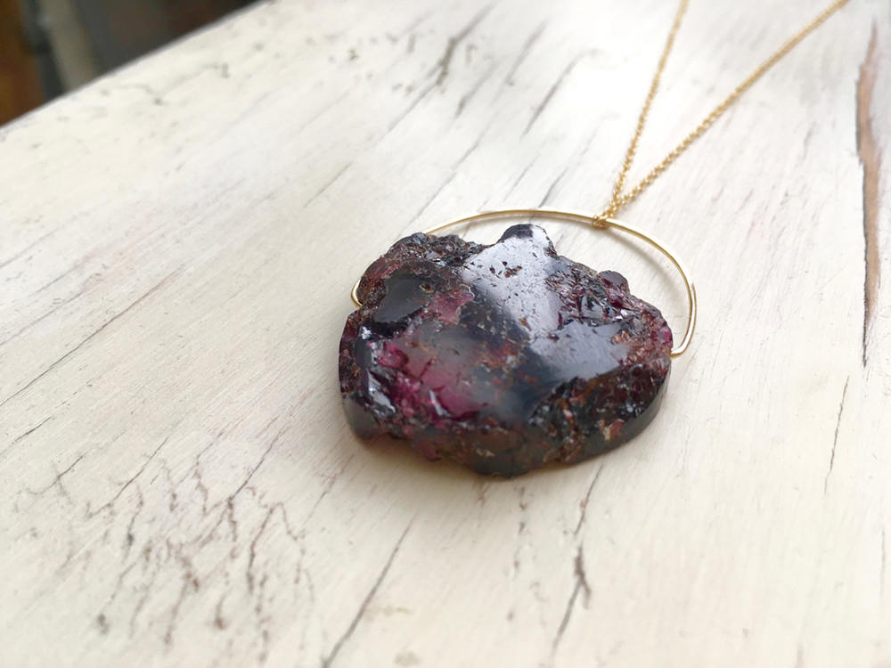 Garnet Raw Pendant Necklace