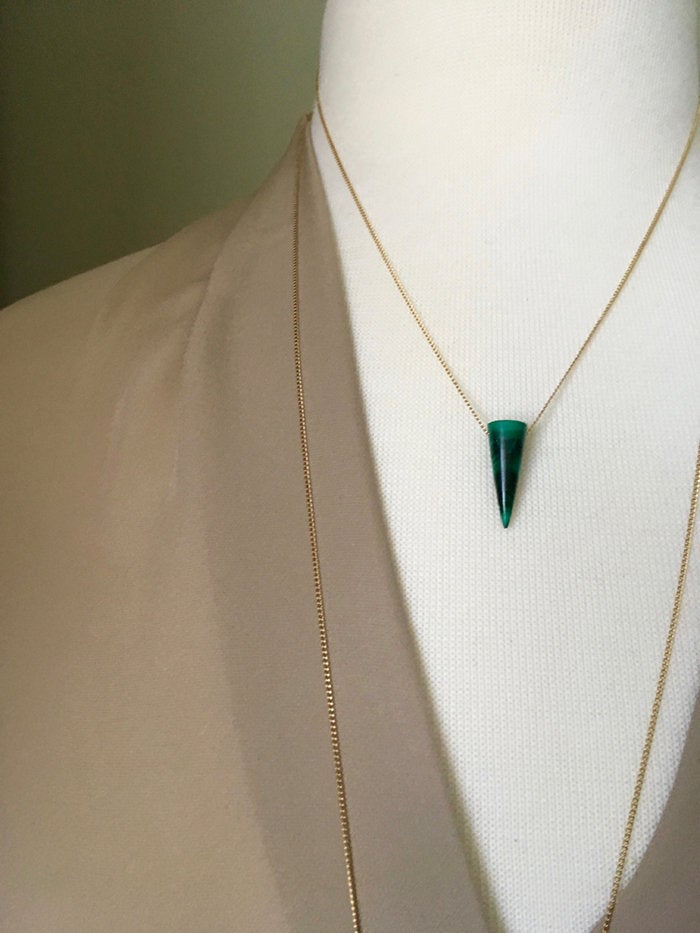 Malachite Spike Layering Necklace