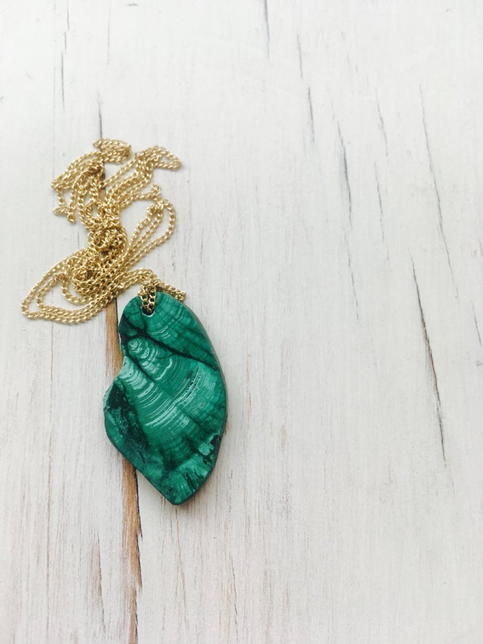 Malachite Raw Malachite Necklace