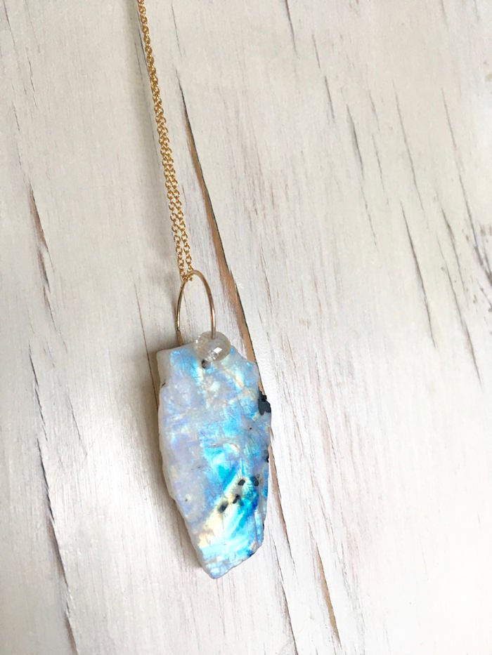 Moonstone Raw Pendant Necklace