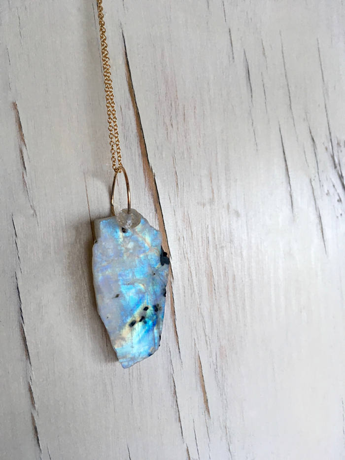 Moonstone Raw Pendant Necklace
