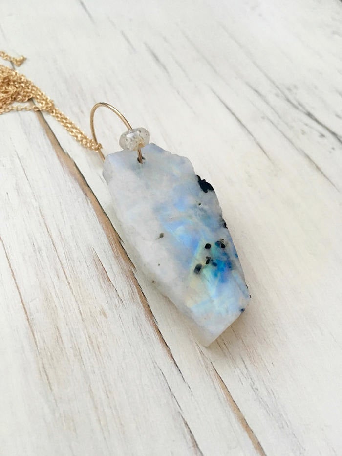 Moonstone Raw Pendant Necklace