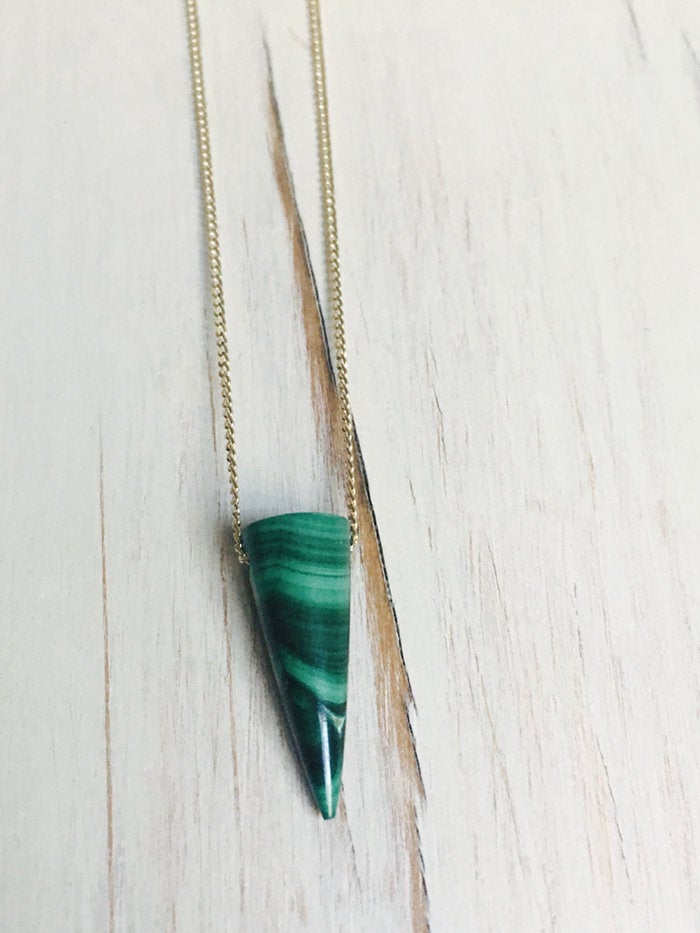 Malachite Spike Layering Necklace