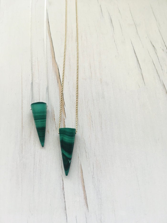 Malachite Spike Layering Necklace