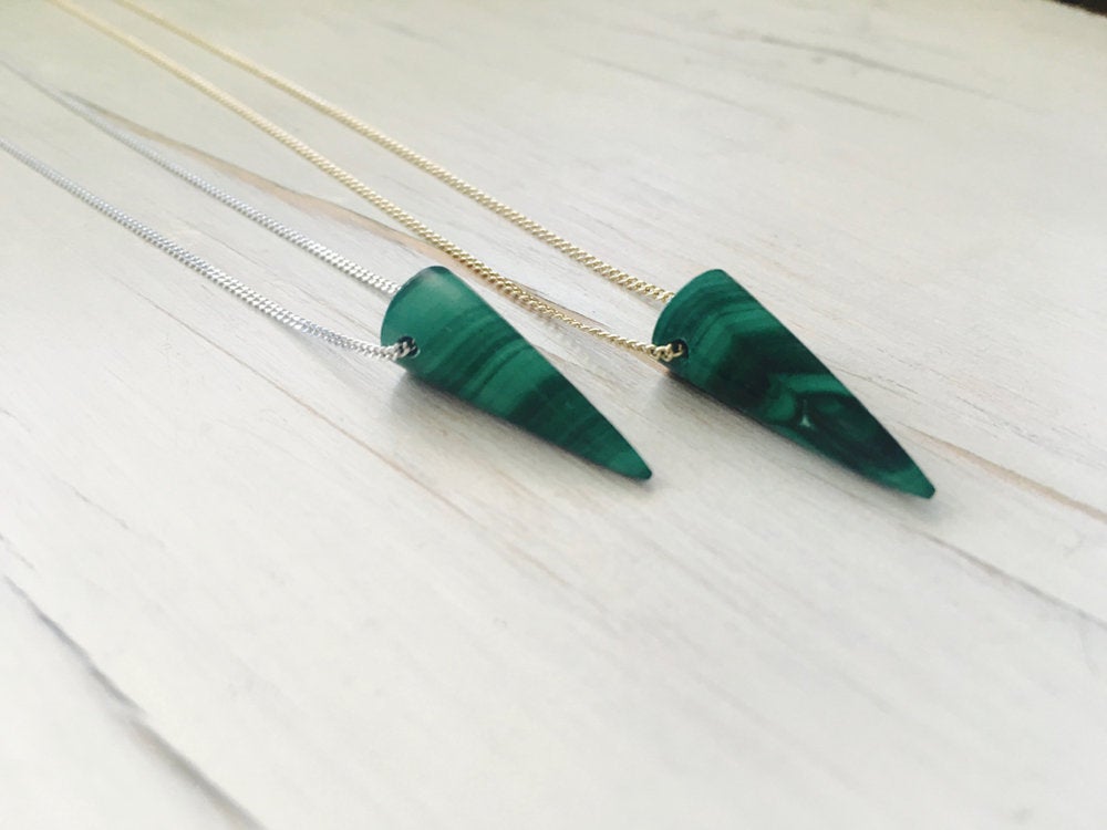 Malachite Spike Layering Necklace