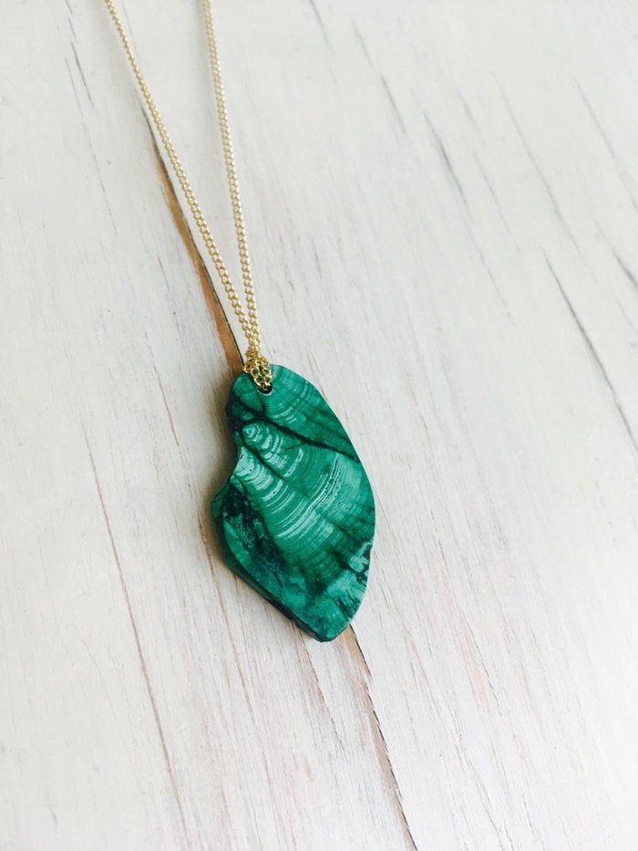 Malachite Raw Malachite Necklace