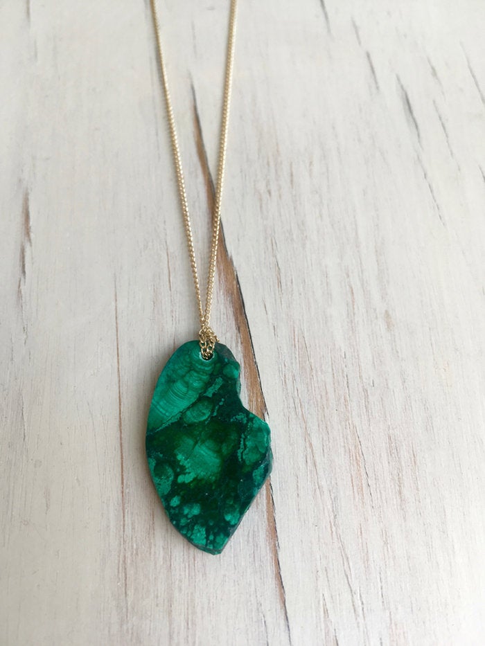 Malachite Raw Malachite Necklace