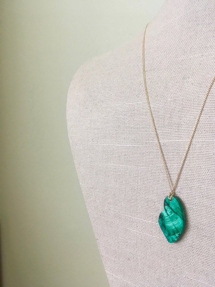 Malachite Raw Malachite Necklace
