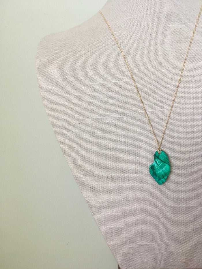 Malachite Raw Malachite Necklace