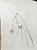 Pearl Oblong Hoop Earrings