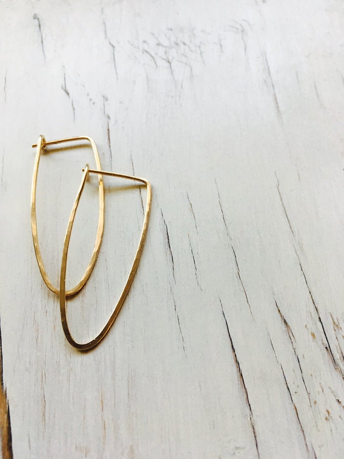Gold Filled Hammered Hoop