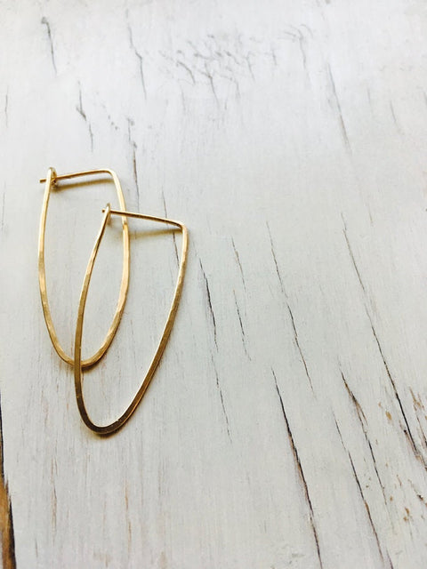 Gold Filled Hammered Hoop