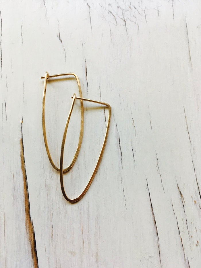 Gold Filled Hammered Hoop