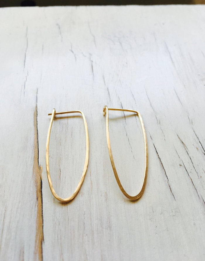 Gold Filled Hammered Hoop