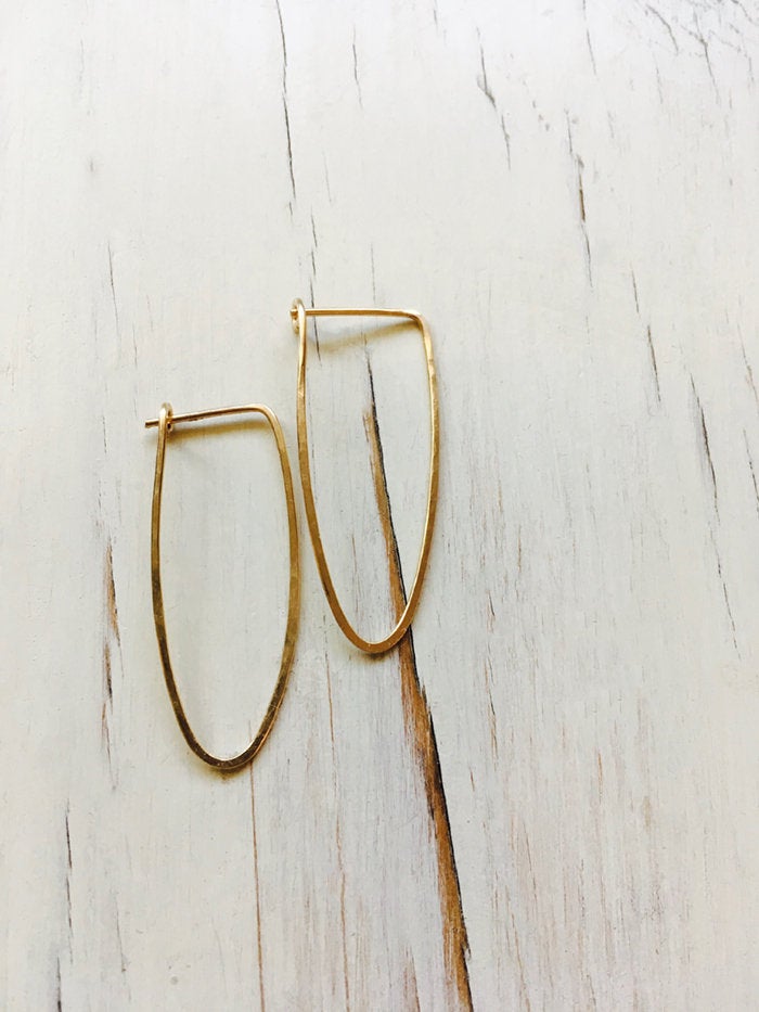 Gold Filled Hammered Hoop