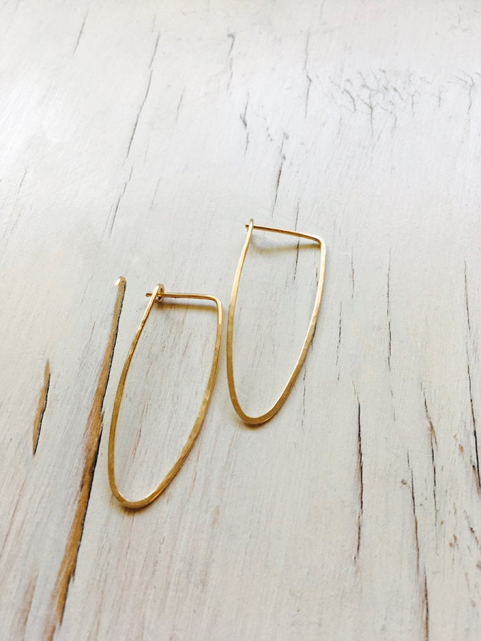 Gold Filled Hammered Hoop