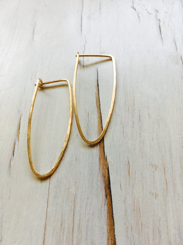 Gold Filled Hammered Hoop