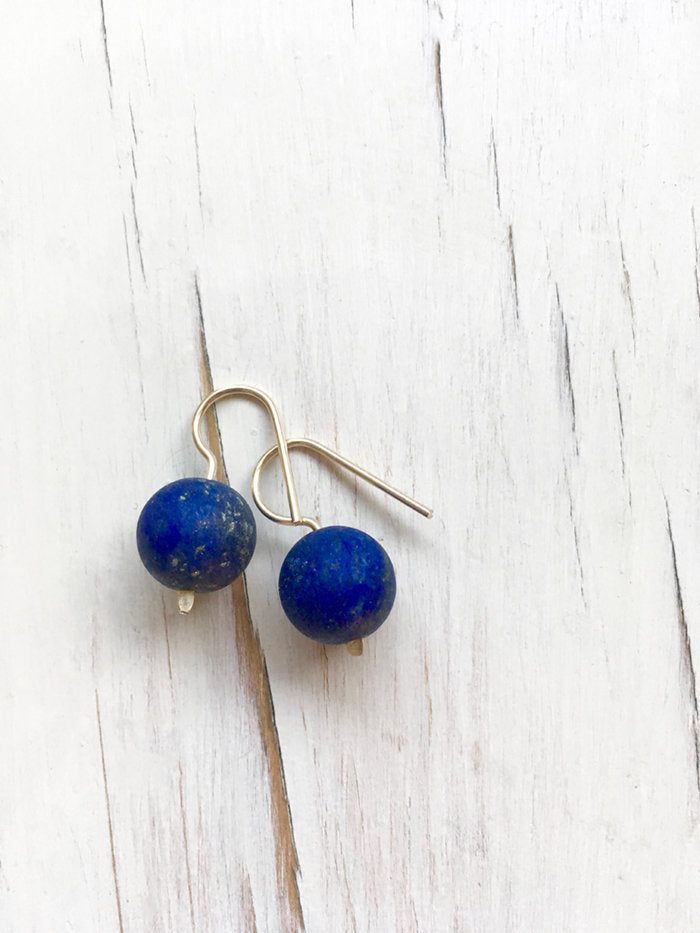 Modern Lapis Dangle Earring