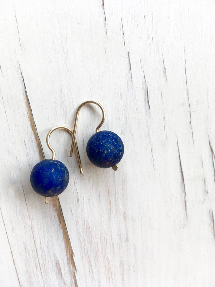 Modern Lapis Dangle Earring
