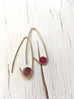 Pink Tourmaline Oblong Hoop