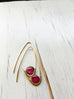 Pink Tourmaline Oblong Hoop