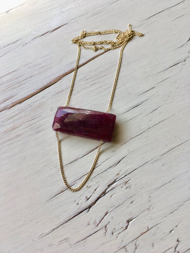 Ruby Bar Necklace