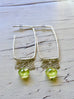 Peridot Teardrop Chain Hoops