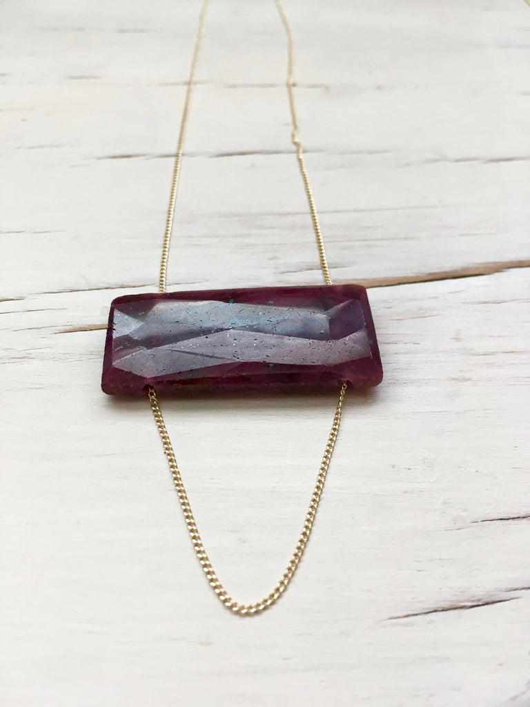 Ruby Bar Necklace
