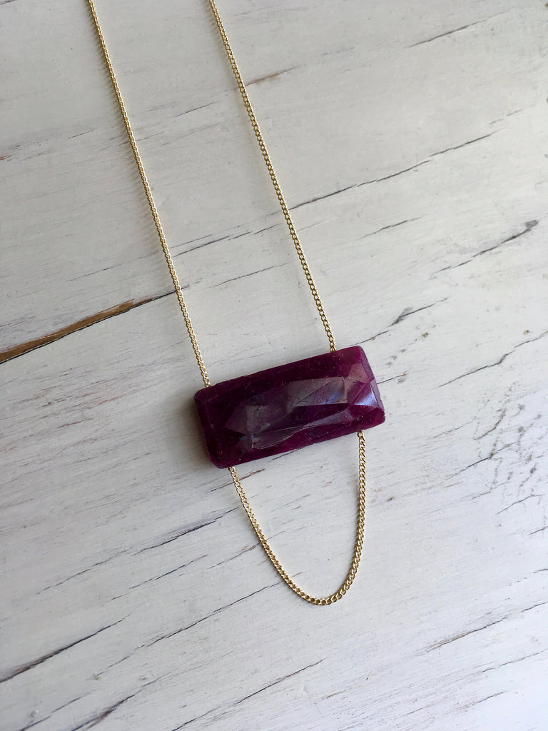 Ruby Bar Necklace