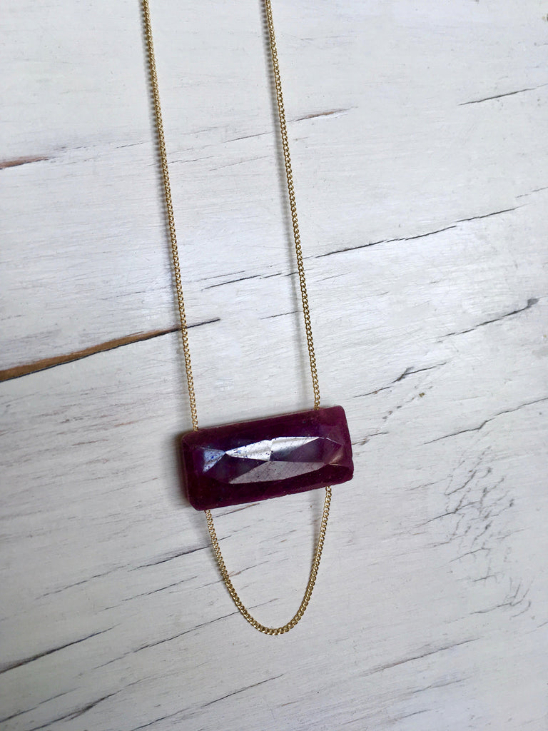 Ruby Bar Necklace