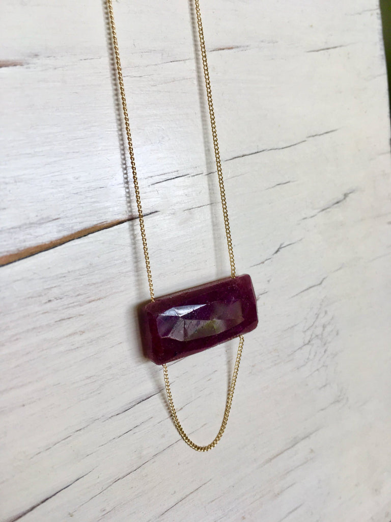 Ruby Bar Necklace