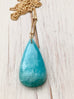 Hemimorphite Tear Pendant Necklace