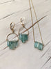 Aquamarine Raw Shard Earrings