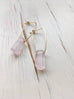 Rose Quartz Oblong Hoop