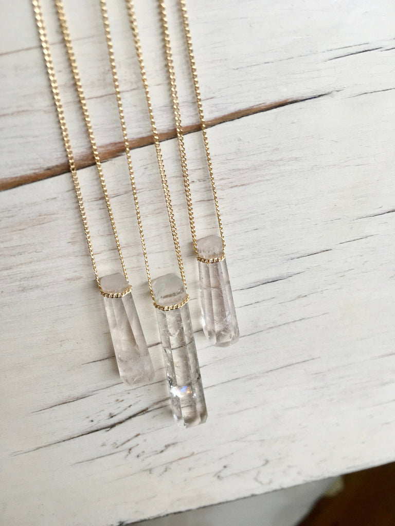 Crystal Quartz Point Pendant Necklace