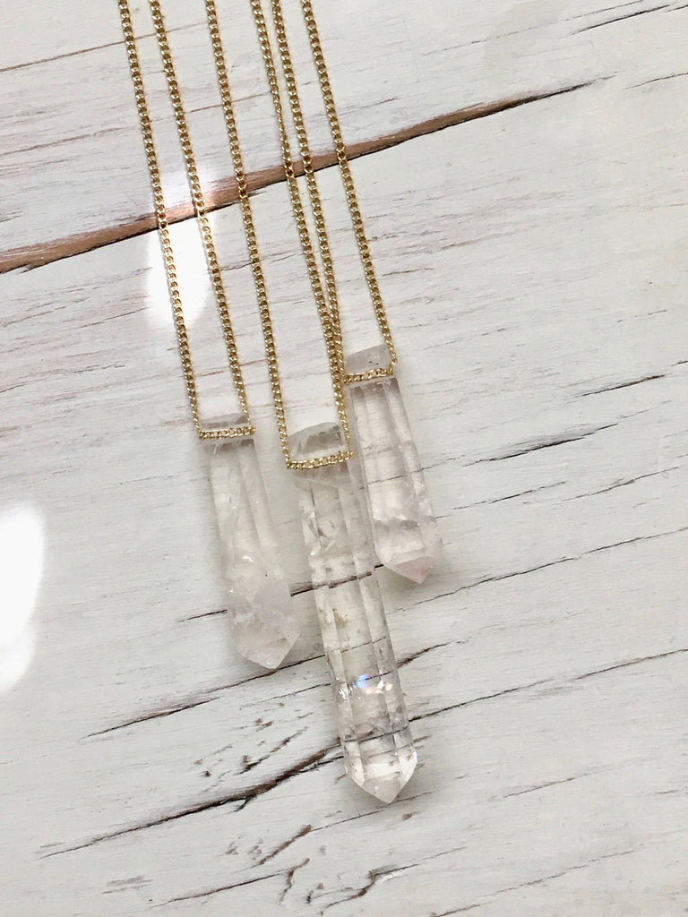 Crystal Quartz Point Pendant Necklace