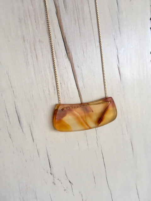 Carnelian Curved Bar Necklace