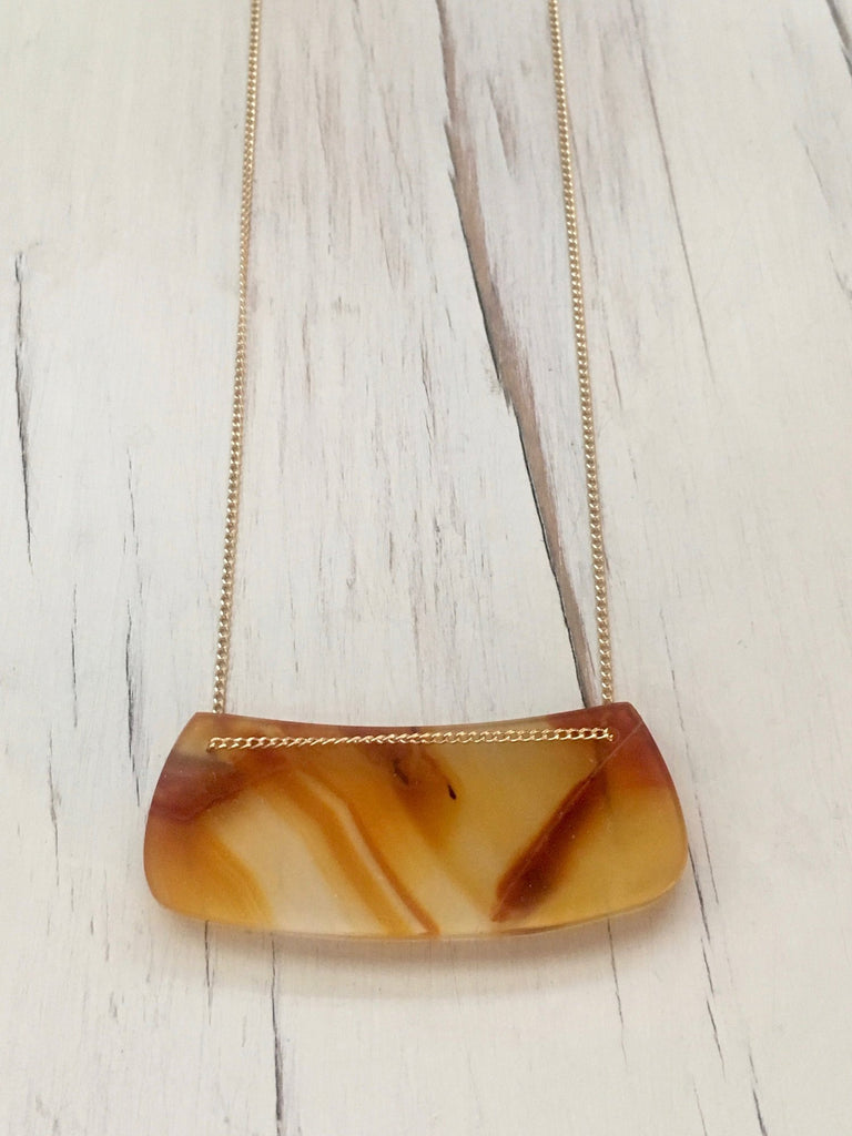 Carnelian Curved Bar Necklace