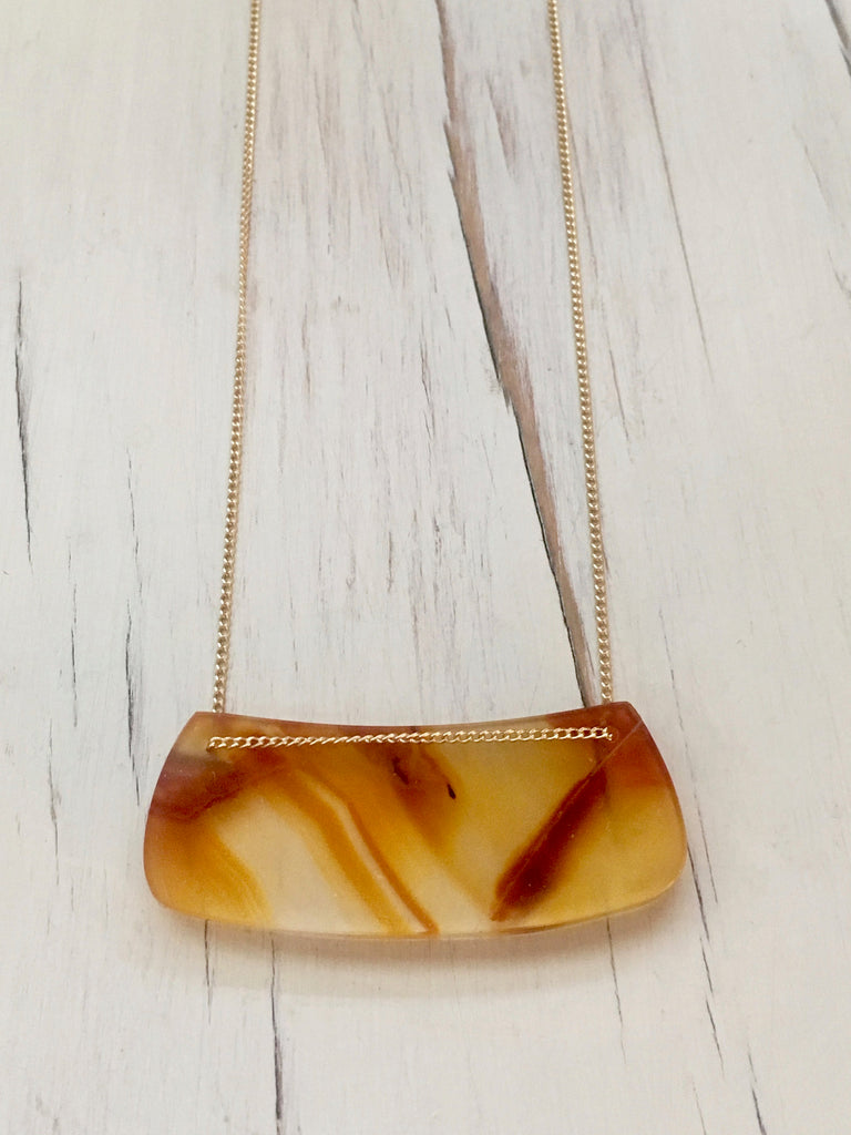 Carnelian Curved Bar Necklace