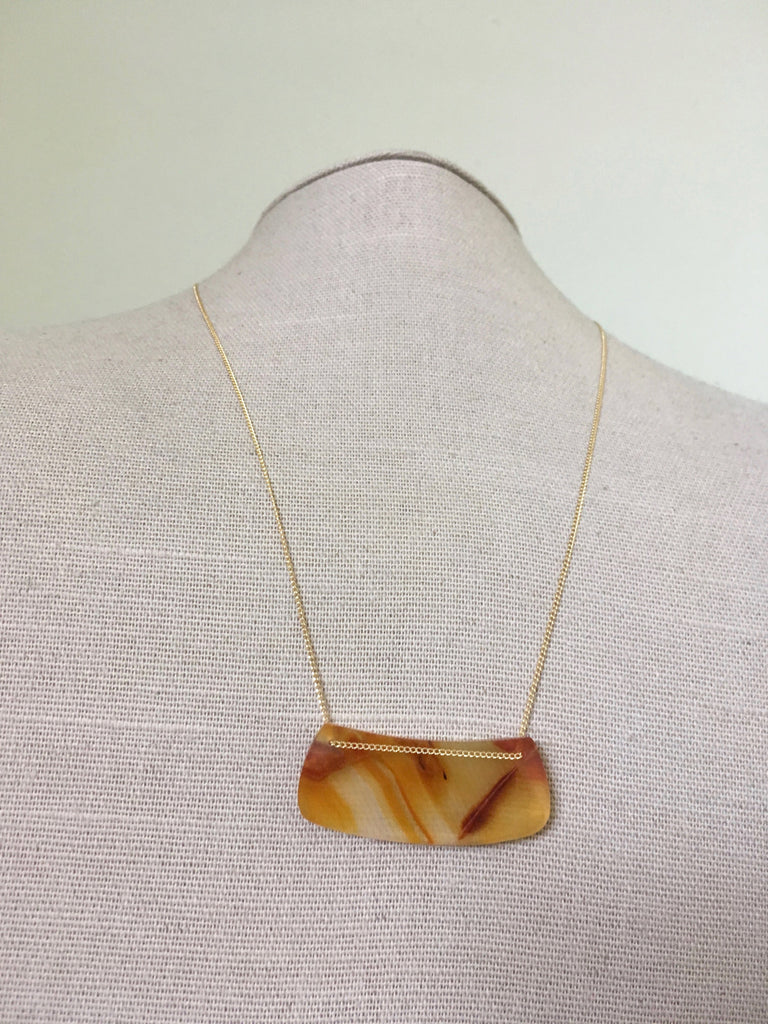 Carnelian Curved Bar Necklace